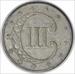 1852 Three Cent Silver AU Uncertified #256