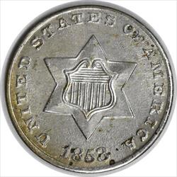 1853 Three Cent Silver MS63 Uncertified #318
