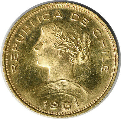 1961 Chile 100 Pesos KM175 BU Uncirculated #944