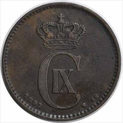 1892 CS Denmark 2 Ore KM793.1 EF Uncertified #1217