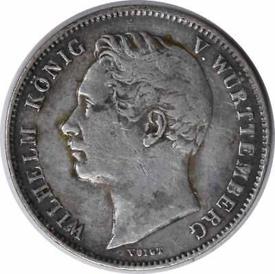 1839 German States- Wurttemberg 1/2 Gulden KM573 VF Uncertified #1035