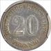 1873-H Germany Empire 20 Pfennig AU58 PCGS