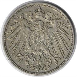 1891 G Germany 10 Pfennig KM12 EF Uncertified #1052