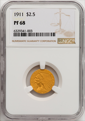 1911 $2.50 Proof Indian Quarter Eagles NGC PR68
