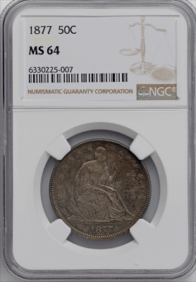 1877 50C MS Seated Half Dollars NGC MS64