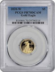 2020-W $5 American Gold Eagle PR70DCAM PCGS