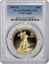1990-W $50 American Gold Eagle PR70DCAM PCGS