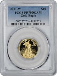 2011-W $10 American Gold Eagle PR70DCAM PCGS