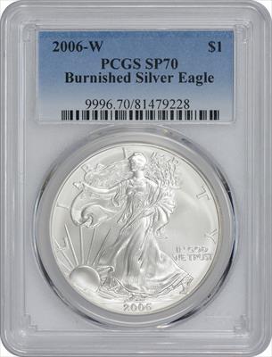 2006-W $1 American Silver Eagle Burnished SP70 PCGS