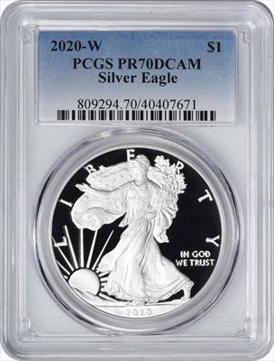 2020-W $1 American Silver Eagle PR70DCAM PCGS