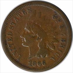 1866 Indian Cent VG Uncertified