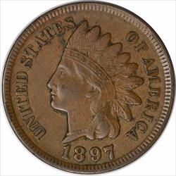 1897 Indian Cent AU Uncertified