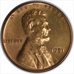 1951 Lincoln Cent PR64 Uncertified
