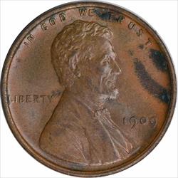1909 Lincoln Cent AU Uncertified