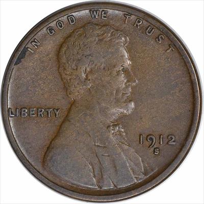 1912-S Lincoln Cent EF Uncertified