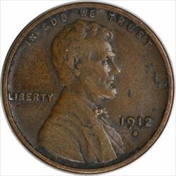 1912-S Lincoln Cent VF Uncertified