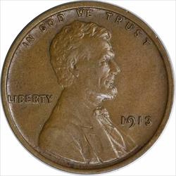 1913-P Lincoln Cent AU Uncertified
