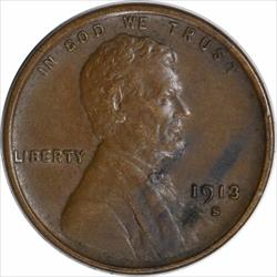 1913-S Lincoln Cent EF Uncertified
