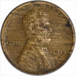 1913-S Lincoln Cent VF Uncertified