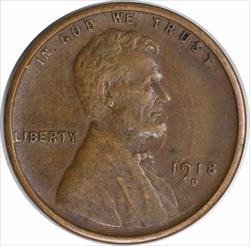 1918-D Lincoln Cent Choice EF Uncertified