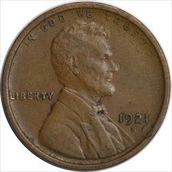 1921-S Lincoln Cent EF Uncertified