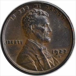 1922-D Lincoln Cent AU Uncertified