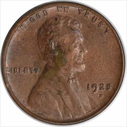 1925-S Lincoln Cent AU Uncertified