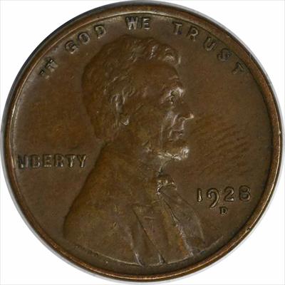 1928-D Lincoln Cent Choice EF Uncertified