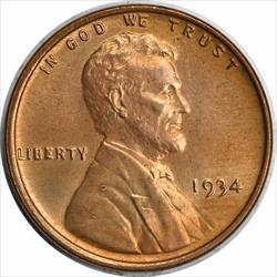 "1934 Lincoln Cent MS65 Uncertified	"