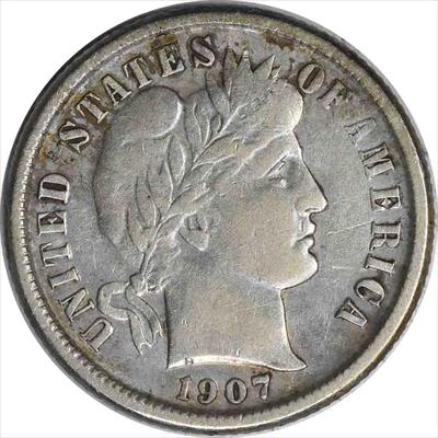 1907-O Barber Silver Dime VF Uncertified