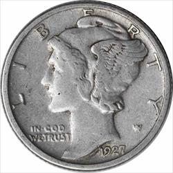 1927 Mercury Silver Dime EF Uncertified
