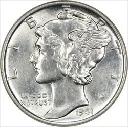 1941 Mercury Silver Dime MS64 Uncertified