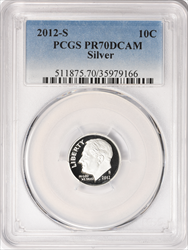 2012-S Roosevelt Dime PR70DCAM Silver PCGS