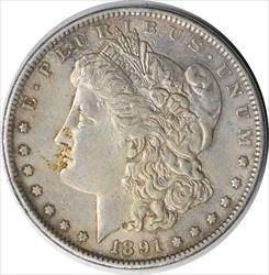 1891-S Morgan Silver Dollar AU Uncertified