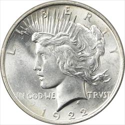 1922 Peace Silver Dollar MS60 Uncertified