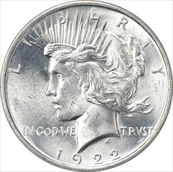1922 Peace Silver Dollar MS63 Uncertified