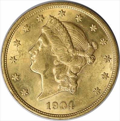 1904 $20 Gold Liberty Head AU58 Uncertified #122