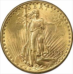 1913-D $20 Gold St. Gaudens AU58 Uncertified #206