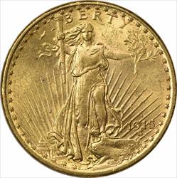 1915-S $20 Gold St. Gaudens MS60 Uncertified #219