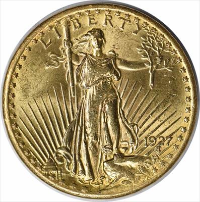 1927 $20 Gold St. Gaudens MS60 Uncertified #240