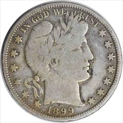 1899 Barber Silver Half Dollar VG Uncertified