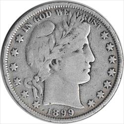 1899 Barber Silver Half Dollar Choice VG Uncertified