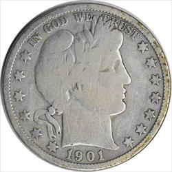 1901-S Barber Silver Half Dollar VG Uncertified