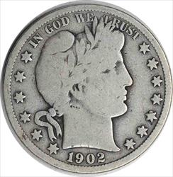 1902 Barber Silver Half Dollar Choice VG Uncertified