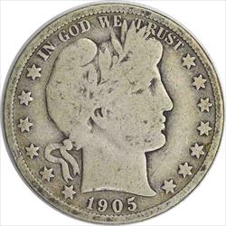 1905-S Barber Silver Half Dollar VG Uncertified