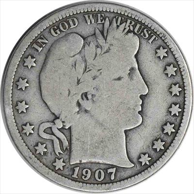 1907-D Barber Silver Half Dollar VG Uncertified