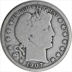 1907-O Barber Silver Half Dollar VG Uncertified