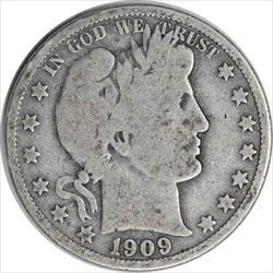 1909-O Barber Silver Half Dollar VG Uncertified