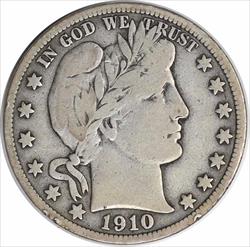 1910-S Barber Silver Half Dollar F Uncertified