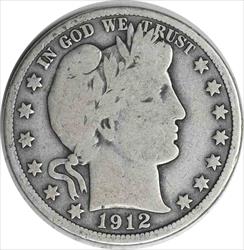 1912 Barber Silver Half Dollar VG Uncertified